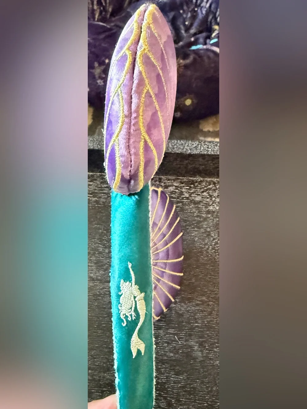 Disney Little Mermaid Purple Shell Ears Headband with Teal Band (No Bow)